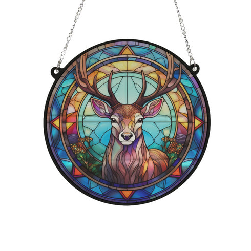 Stag Stained Glass Effect Suncatcher